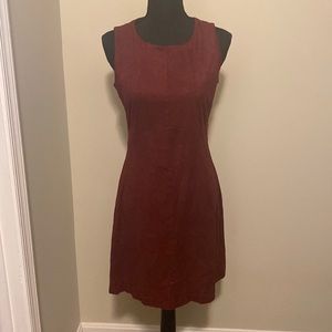Faux suede maroon sleeveless dress